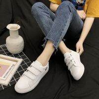 MAY Small White Sneakers Monk-straps Non-slip Women Velcro Shoes