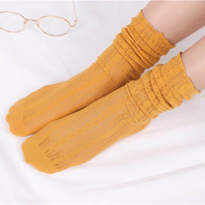 cc-new-fashion-womens-soft-fishnet-socks-breathable-split-piled-roll-hollow-out-stockings-dropship