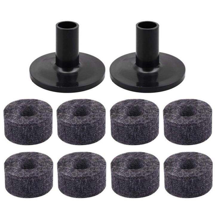 8pcs-cymbal-stand-25mm-felt-washer-2pcs-cymbal-sleeves-replacement-for-shelf-drum-kit