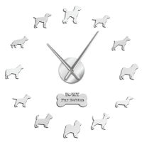 Doberman Pomeranian Rottweiler Poodle Pitbull Siberian Husky Jack Russel Popuar Mix Dog Breeds 3D DIY Wall Clock Puppy Home Deco