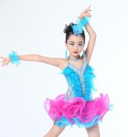 Girls Jazz dancewear costume Kids Modern Latin Sequined Ballroom Party Dancing Dress Child Dancing tutu dress clothes For Girls