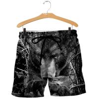 Animal Hunter Bear Hunting Wild Beast Art NewFashion Men/Women Casual 3DPrint Summer Funny Beach Shorts Short Pants A-1