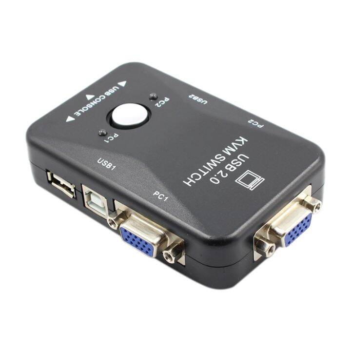 KVM Switch 2 Port VGA Switch USB 2.0 KVM Mouse Switcher Keyboard ...