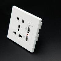 AC 110-250V 13A USB Wall Socket Universal Wall Socket Panel With 2 USB Port Plug Charger Switch Power Outlet EU US UK AU