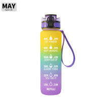 MAV 32ออนซ์ขวดกีฬาที่มีเครื่องหมายเวลา1000Ml ขวดน้ำค้างแข็งด้วยฝาด้านบนพลิก Gradient สีถ้วยพื้นที่กลางแจ้ง