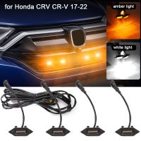 4pcs Car LED Grille Light Front Grill Light Lamp Daytime Running Clearance Light Replacement for Honda CRV CR-V 17-22