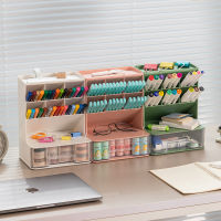 Spot parcel post Oblique Insert Pen Holder Storage Student Stationery Wholesale Drawer Type Desk Desktop Large-Capacity Pen Container Stationery Pen Holder