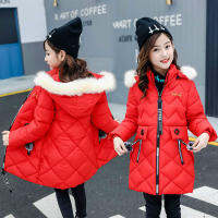 New In 2021 Winter Girls Cotton-padded Clothes Thickened Children Clothing 4 12 Years White Duck Down Jacket Playing In The Snow