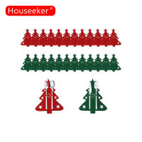 Houseeker ต้นคริสต์มาสชั้นวางช้อนส้อมส้อมกระเป๋าช้อนผ้าสักหลาดตกแต่งโต๊ะคริสต์มาสกระเป๋าเก็บมีดงานเลี้ยงคริสต์มาสเครื่องประดับตารางเทศกาล