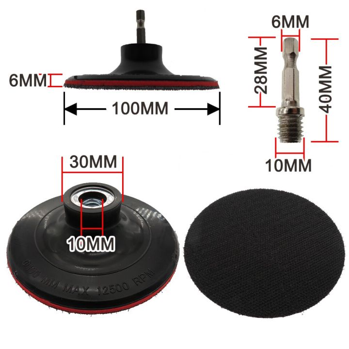 10-pcs-sanding-discs-hook-and-loop-4-inch-100mm-with-rotary-backing-pad-with-m10-drill-adapter-abrasive-tools-for-polishing