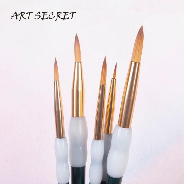 artsecret-kuas-akrilik-cat-air-kualitas-tinggi-2390-5-set-rambut-sintetis-pegangan-silikon-plastik-perlengkapan-seni-ferrule-aluminium