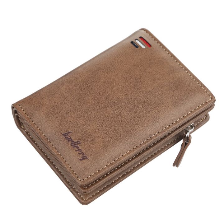 layor-wallet-กระเป๋ายี่ห้อใหม่มีซิปกระเป๋าเงินผู้ชายสีน้ำตาลสำหรับสีดำผู้ชาย-กระเป๋าสตางค์-dompet-koin-สินค้าพรีเมี่ยมช่องใส่บัตร
