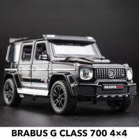 1/32 BRABUS รถ SUV 700 4X4เบนซ์เอเอ็มจี G63ขนาดจิ๋วทำจากโลหะอัลลอยรุ่น Die รถ Diecast หล่อรถบัสของเล่นพร้อมประตูเสียงและไฟเปิดใช้งานการจำลองแบบรถหล่อขึ้นรูปกลับด้านของขวัญคอลเลกชันของตกแต่ง