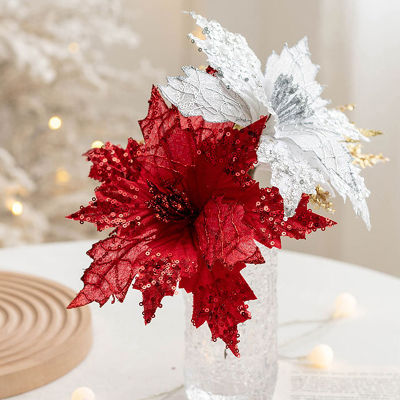 ดอกไม้ต้นคริสต์มาสประดิษฐ์ ABL แววตกแต่งเครื่องประดับต้นคริสต์มาสของขวัญปีใหม่