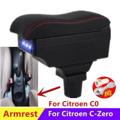 สำหรับ Citroen C-Zero ที่วางแขนสำหรับ Citroen C0ที่เท้าแขนในรถที่วางแขนกล่องเก็บของตรงกลางติดตั้งภายในพร้อมอุปกรณ์เสริมรถยนต์ USB