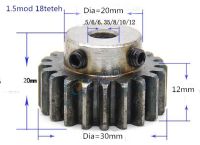 2ชิ้นเกียร์เฟืองพินเกียร์1.5 1.5ม. 18ตัน18ตัน18กระบอกสูบมีร่อง5/6/6.35/8/10/12มม. ความแม่นยำเกียร์เฟือง45 Cnc ปีกนก