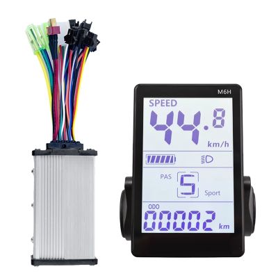 M6H Electric Bike LCD Display Meter+36V 350W Sine Wave Controller Black ABS Bicycle Accessories for Electric Scooter