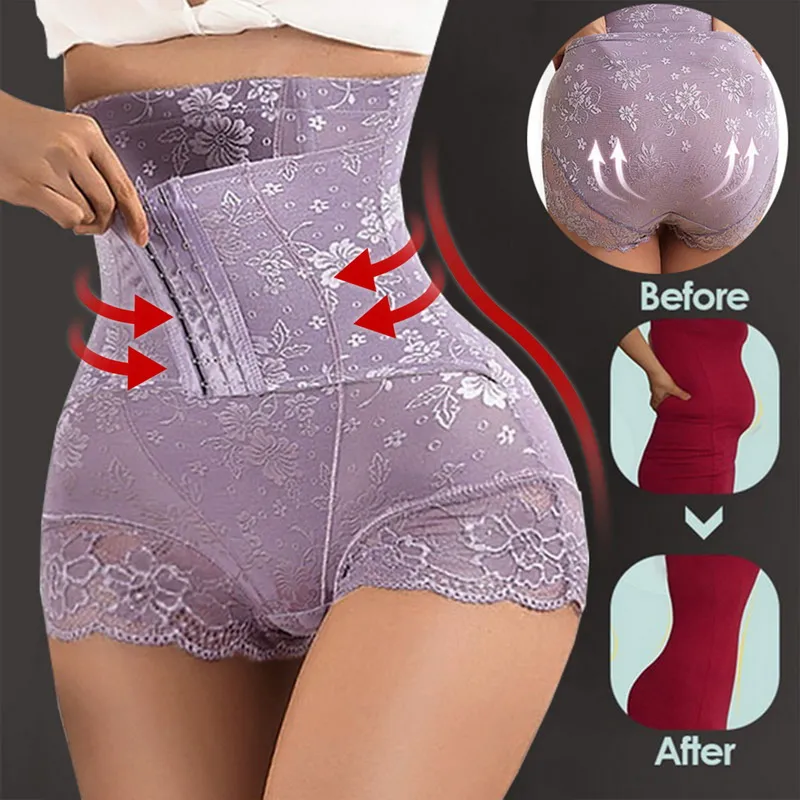 Cheap Women Tummy Control Shapewear Panties Shorts Plus Size Butt Lifting  High Stretch Slimming Waist Trainer BodyShaper