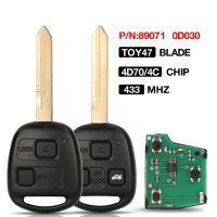 ■♘ jingyuqin Remote Key Fob 2/3 BTN 433MHZ 4D70/4C Chip For Toyota Yaris Avensis Corolla P/N: 89071-0D030 With Uncut TOY47 blade