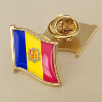 Andorra Countries Andorra National Flag Crystal Resin Badge Brooch Flag Badges of the World All-metal Brooch Copper Brooch Collection