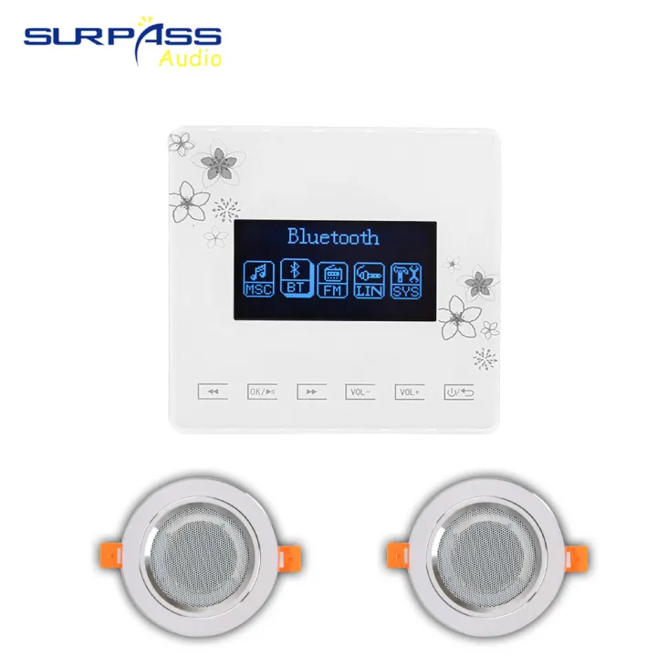 Bathroom Waterproof in Ceiling Speakers kit Bluetooth Mini Wall