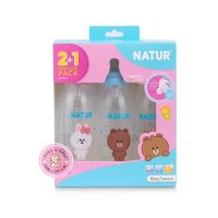 Natur Line Friends ขวดนมสมูทไบโอมิมิค คอแคบ 8oz (2 แถม 1 ขวด) พร้อมจุกนม ไซร์ L