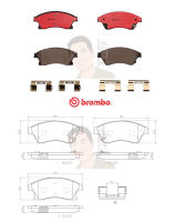 P59 076C ผ้าเบรก F (แท้ BREMBO รุ่น Ceramic) Chevrolet ครูซ Cruze 1.6 1.8 ปี08-&amp;gt;