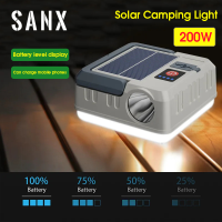 SANX ไฟเต็นท์ไฟตลาดกลางคืนไฟ LED ชาร์จ USB ได้ไฟฉุกเฉินโคมไฟตั้งแคมป์พลังงานแสงอาทิตย์ขนาดเล็ก200วัตต์โคมไฟตั้งแคมป์ไฟฉายแอลอีดีกันน้ำ5โหมดแบบพกพา