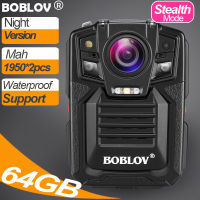 BOBLOV V8N กล้องแอคชั่นแคมเมรากันน้ำสำหรับกีฬา Body Mini Action Camera HD1080P 140° Night Version 64GB 4000Mah ครื่องกล้องตำรวจดิจิตอลสวมใส่ได้บันทึกวิดีโอเครื่องบันทึกเสียงสำหรับ DVR Video Audio Recorder BodyCam Camcorder Motorcycle Dash Cam For Vlogging