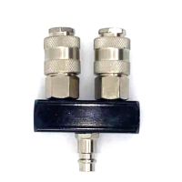 2 WAY Pneumatic Quick Connector European Style Manifold Quick Couplers  Air Compressor Tools 1/4NPT Multi Hose Coupling Hand Tool Parts Accessories