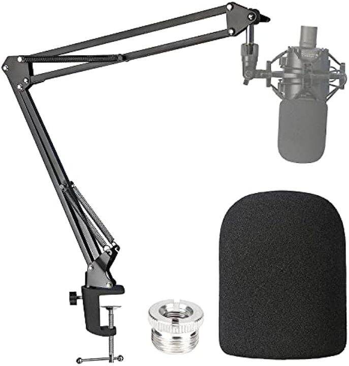 AudioTechnica AT2020 Mic Boom Arm With Foam Windscreen, Suspension
