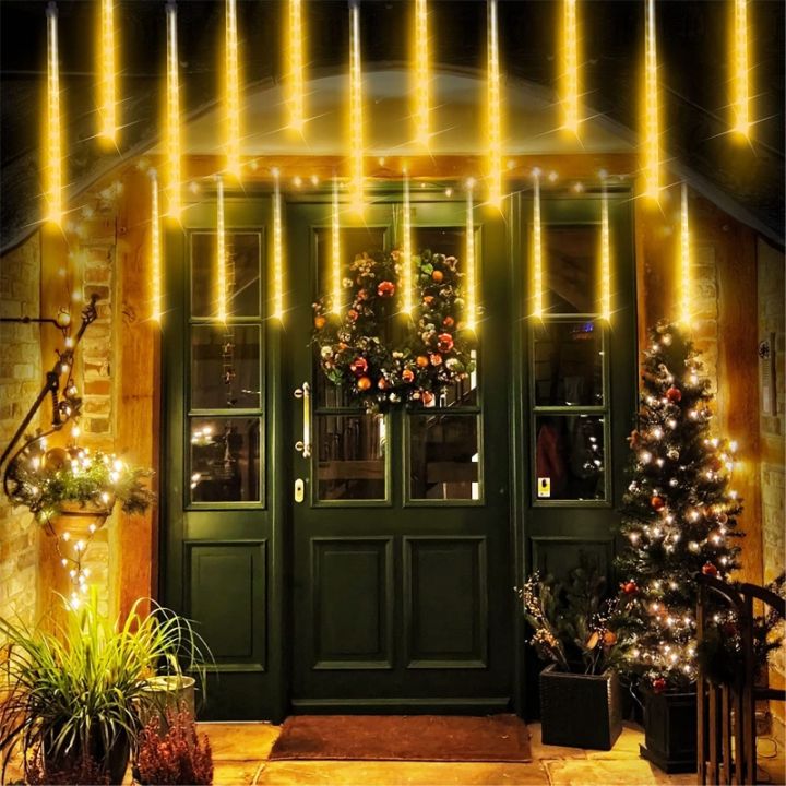 solar-led-meteor-shower-light-holiday-string-light-waterproof-fairy-garden-decor-outdoor-led-street-garland-christmas-decoration