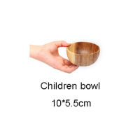 Japanese wooden ramen bowl fruit salad coconut bowl set mixing rice soup bowl wooden plates and bowl kitchen Household Tableware