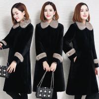 ใหม่ Faux Fur Mother S Mink Collar Plus ผ้าฝ้ายหนา Slim Medium ความยาว Sheep Shearing Coat 008