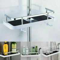 ◄♝ Shower Rod Rack Bathroom Lift Rod Bracket Shampoo Tray Punch-free Toilet Shower Storage Hanging Basket Wall Shelf Floating