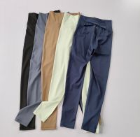 【CC】∈  Crossed Waisted Trackless Pants Womens Elastic Tights Wear Breathable and Sweat Wicking Leggings