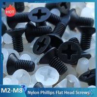 30-100Pcs M2 M2.5 M3 M4 M5 M6 M8 Plastic/Nylon Phillips Cross Flat Countersunk Head Screws Black/White