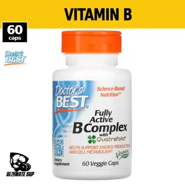 Doctor's Best Fully Active B Complex, Non-GMO, Gluten Free, Vegan, Soy  Free, Supports Energy Production, 30 Veggie Caps 