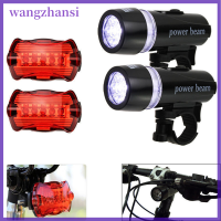 Wangzhansi หลอดไฟหน้าจักรยานรถจักรยานด้านหน้าโคมไฟ LED + ไฟฉายกันน้ำนิรภัยด้านหลัง