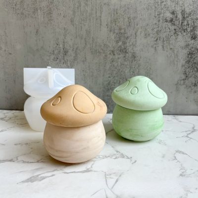 Plaster Molds Gypsum Cup Concrete Epoxy Resin Mould Pots Home Decor DIY Candle Mushroom Silicone Mold