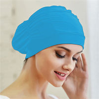 Mode Shop Unisex Swimming Caps Long Hair Swim Cap Pleated Cloth Fabric Bathing Hats Beanie Hat