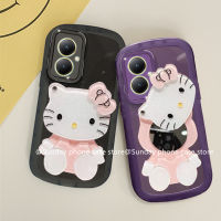 เคที มือถือลายแมว เคส Case VIVO Y27 Y78 Y02 Y02A Y02T 4G 5G 2023 เคส Cover การ์ตูนน่ารักใหม่เคสใส3D เฮลโลคิตตี้กระจกแต่งหน้าแฟชั่นที่สร้างสรรค์กรอบนุ่ม2023