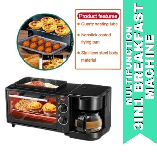 1pc European Standard Multifunctional Household Oven, Coffee & Bread Maker,  Toaster, Grill Three-in-one Breakfast Machine