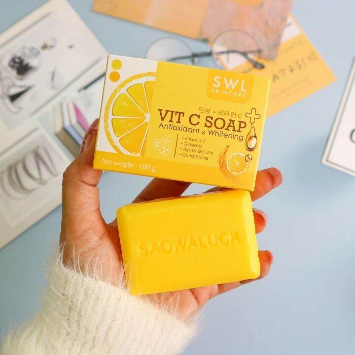 vit-c-soap-10-ก้อน-สบู่ผิวกาย-สบู่โสมเกาหลี-สบู่วิตซี-เพื่อผิวขาว-สิวหลัง-ผลัดขี้ไคล-กลิ่นกาย-เชื้อรา-ปัญหาผิวหนัง-ใช้ได้ทั้งชายหญิง