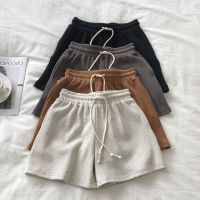 ✷ 2022 New Uniqlo MUJI wide-legged pants female 2022 summer new tall waist pure color easy show thin five hot pants pants in the leisure sports shorts