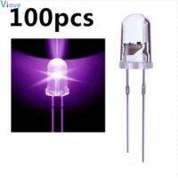 ❉❁ 100 ชิ้น 5 มม. Round Blue UV LED Diode Super Bright สีม่วง