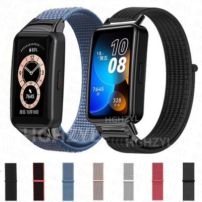 สายรัดไนลอนสำหรับ Huawei 8 7 6 Pro Correa Smartwatch อุปกรณ์เสริมหัวเข็มขัดพลาสติกระบายอากาศสายรัดเกียรติยศ7 6 CarterFa