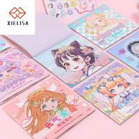 XIELISA สติ๊กเกอร์ กระดาษสำหรับตกแต่ง ทำหนังสือสติกเกอร์ใบหน้า สร้างเจ้าหญิงของคุณเอง ใช้ซ้ำได้ สติกเกอร์แต่งตัว DIY น่าสนใจและน่าสนใจ สติกเกอร์ตกแต่ง DIY สมุดสติ๊กเกอร์แต่งหน้า ของขวัญสำหรับเด็ก