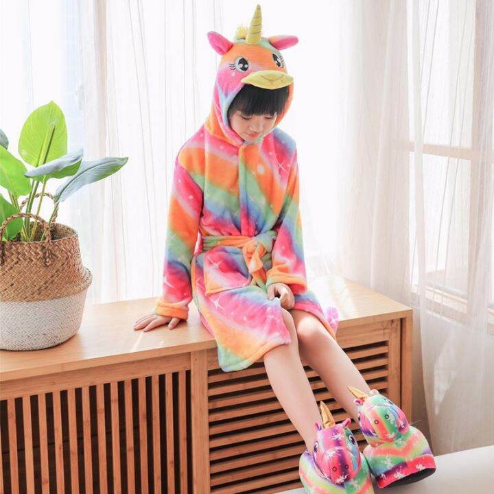 xiaoli-clothing-kigurumi-เด็กเสื้อคลุมอาบน้ำเสื้อคลุมอาบน้ำสาว-nightgown-ยูนิคอร์นคลุมด้วยผ้าเสื้อคลุมอาบน้ำสำหรับหนุ่มๆสาวๆเสื้อผ้า-nightgown-เด็กชุดนอน