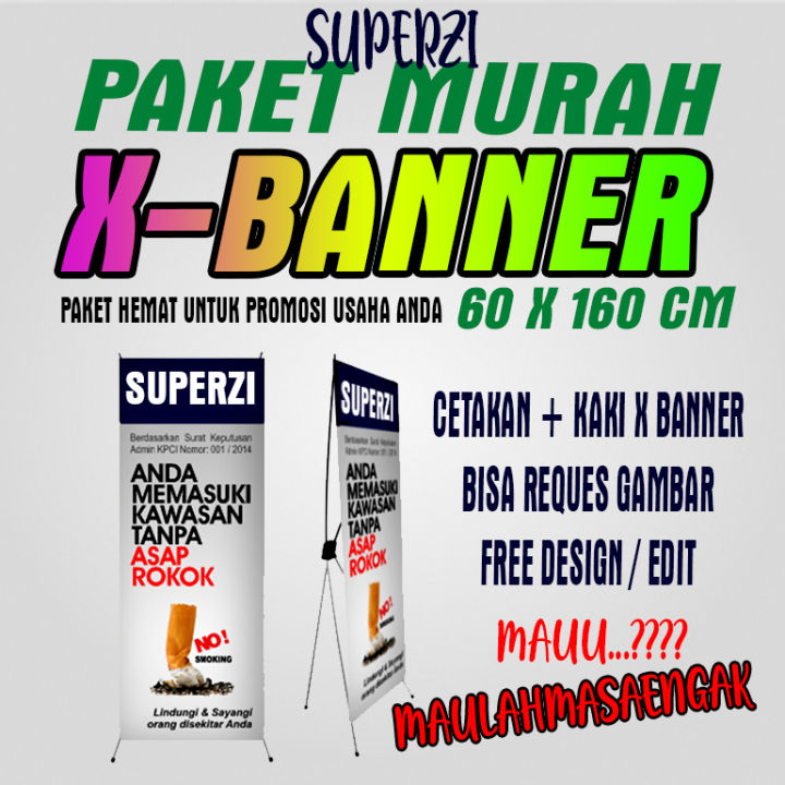 Cetak x banner 60 x 160 cm ( free edit) | Lazada Indonesia